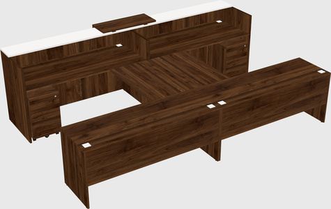 Shared u-shaped reception desks