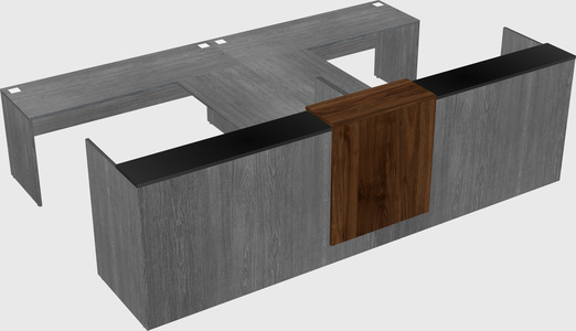 Shared u-shaped reception desks