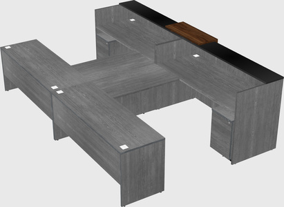 Shared u-shaped reception desks