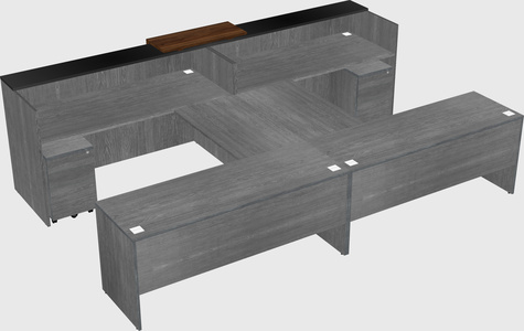 Shared u-shaped reception desks