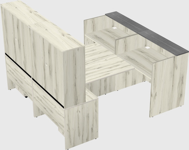 Shared u-shaped reception desks