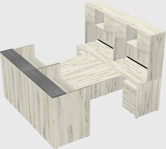 Shared u-shaped reception desks