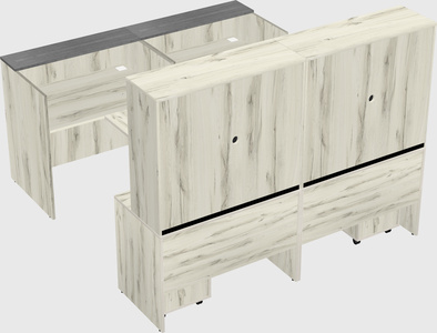 Shared u-shaped reception desks