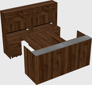 Shared u-shaped reception desks