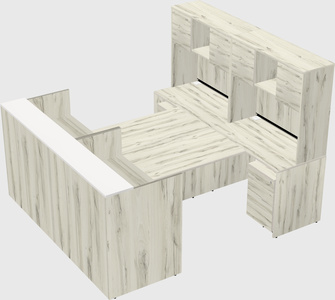 Shared u-shaped reception desks
