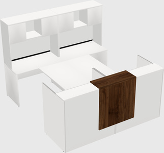 Shared u-shaped reception desks