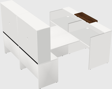 Shared u-shaped reception desks
