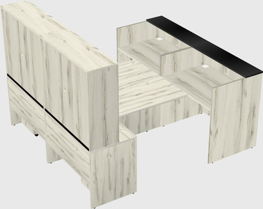 Shared u-shaped reception desks