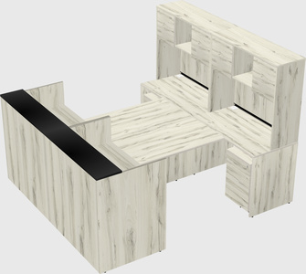 Shared u-shaped reception desks
