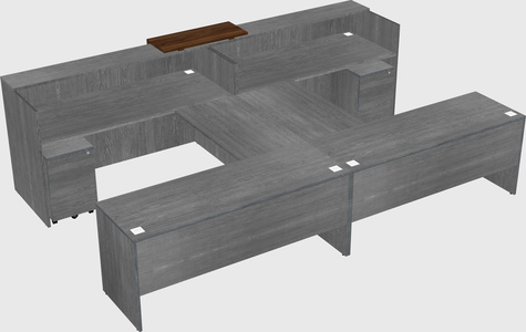 Shared u-shaped reception desks