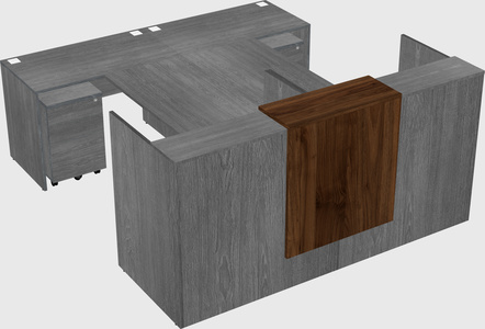 Shared u-shaped reception desks