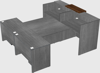 Shared u-shaped reception desks