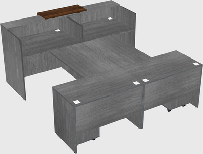 Shared u-shaped reception desks