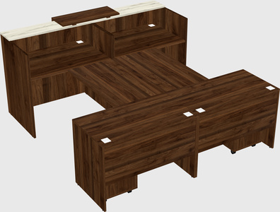 Shared u-shaped reception desks