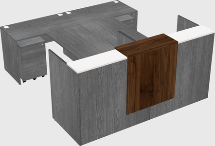 Shared u-shaped reception desks