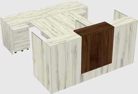 Shared u-shaped reception desks