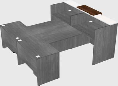 Shared u-shaped reception desks