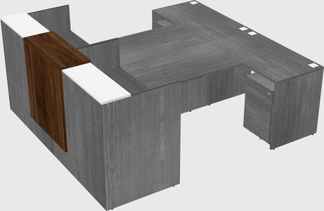Shared u-shaped reception desks