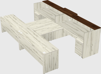Shared u-shaped reception desks