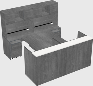 Shared u-shaped reception desks
