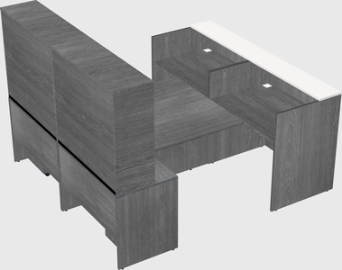 Shared u-shaped reception desks