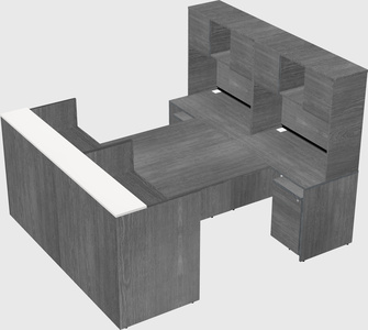 Shared u-shaped reception desks