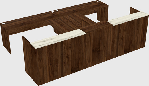 Shared u-shaped reception desks