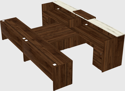 Shared u-shaped reception desks