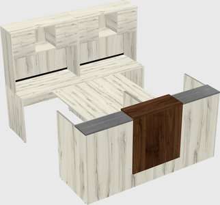 Shared u-shaped reception desks