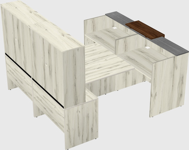 Shared u-shaped reception desks