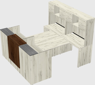 Shared u-shaped reception desks