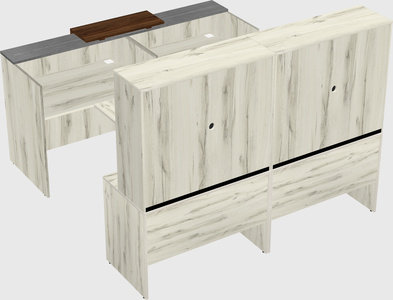 Shared u-shaped reception desks
