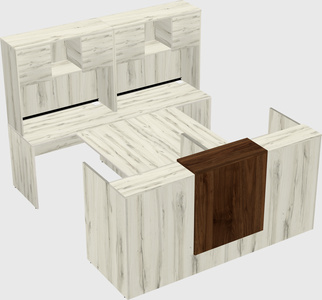Shared u-shaped reception desks