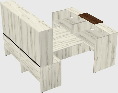 Shared u-shaped reception desks