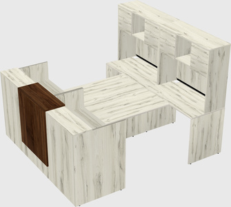 Shared u-shaped reception desks