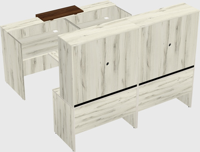 Shared u-shaped reception desks