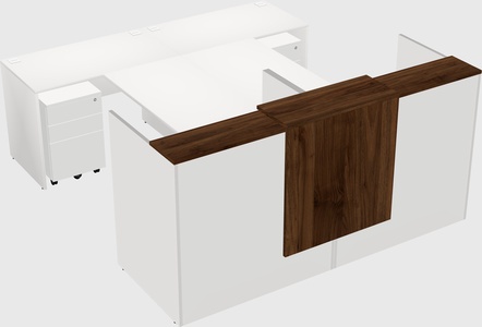 Shared u-shaped reception desks
