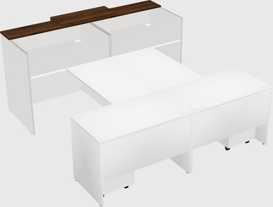 Shared u-shaped reception desks