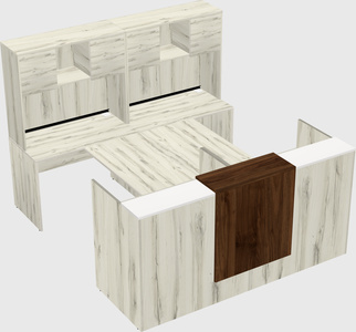 Shared u-shaped reception desks