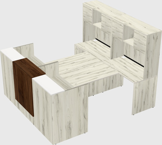 Shared u-shaped reception desks