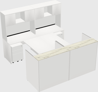 Shared u-shaped reception desks