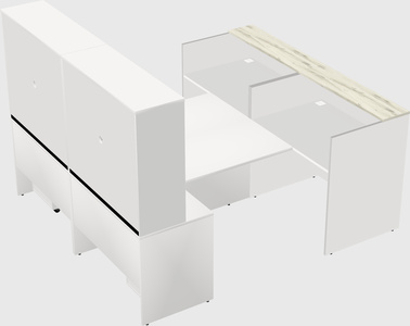 Shared u-shaped reception desks