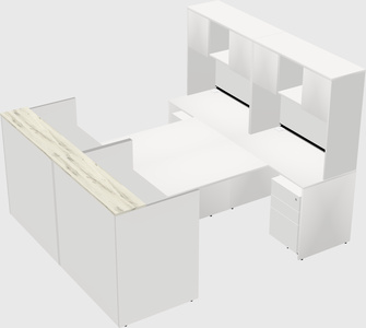 Shared u-shaped reception desks