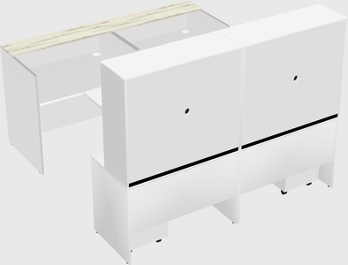 Shared u-shaped reception desks