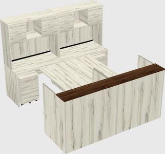Shared u-shaped reception desks