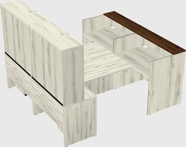 Shared u-shaped reception desks