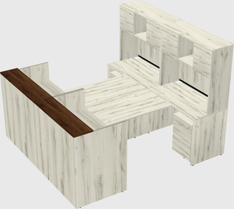 Shared u-shaped reception desks