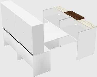 Shared u-shaped reception desks