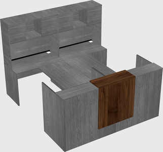 Shared u-shaped reception desks