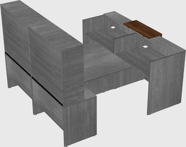 Shared u-shaped reception desks